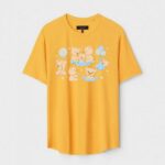 Yellow Unisex Cotton Regular Fit Printed Round Neck T-Shirt