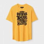 Yellow Unisex Cotton Regular Fit Printed Round Neck T-Shirt