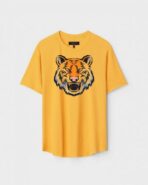 Yellow Unisex Cotton Regular Fit Printed Round Neck T-Shirt