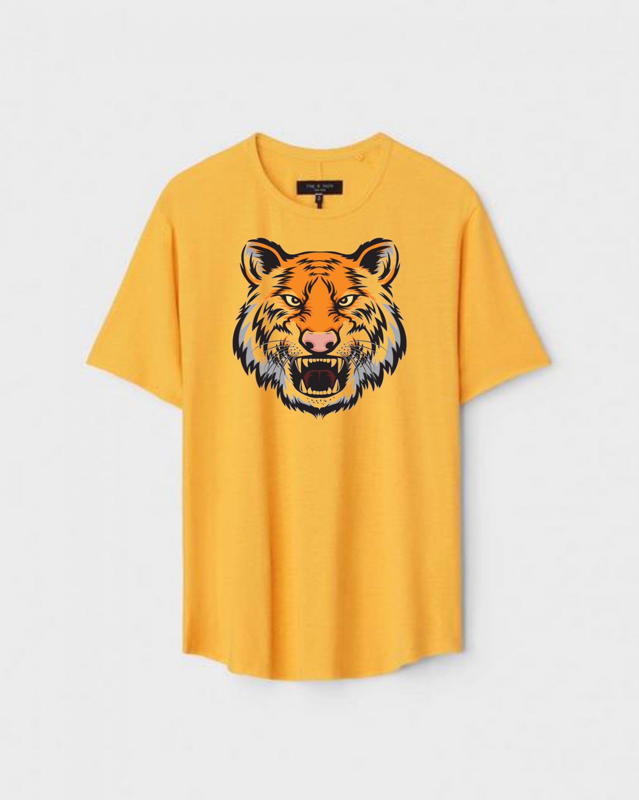 YLW-CTN-J-009-scaled-1.jpg Yellow Unisex Cotton Regular Fit Printed Round Neck T-Shirt - Image 1