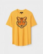 Yellow Unisex Cotton Regular Fit Printed Round Neck T-Shirt
