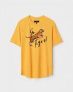 Yellow Unisex Cotton Regular Fit Printed Round Neck T-Shirt