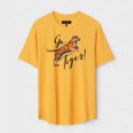 Yellow Unisex Cotton Regular Fit Printed Round Neck T-Shirt