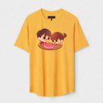 Yellow Unisex Cotton Regular Fit Printed Round Neck T-Shirt