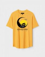 Yellow Unisex Cotton Regular Fit Printed Round Neck T-Shirt