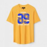 Yellow Unisex Cotton Regular Fit Printed Round Neck T-Shirt