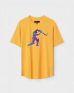 Yellow Unisex Cotton Regular Fit Printed Round Neck T-Shirt