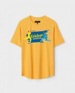 Yellow Unisex Cotton Regular Fit Printed Round Neck T-Shirt