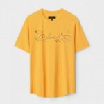 Yellow Unisex Cotton Regular Fit Printed Round Neck T-Shirt