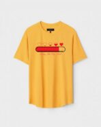 Yellow Unisex Cotton Regular Fit Printed Round Neck T-Shirt