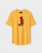 Yellow Unisex Cotton Regular Fit Printed Round Neck T-Shirt