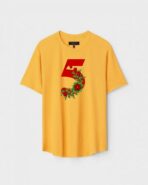 Yellow Unisex Cotton Regular Fit Printed Round Neck T-Shirt