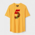 Yellow Unisex Cotton Regular Fit Printed Round Neck T-Shirt