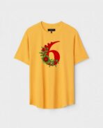 Yellow Unisex Cotton Regular Fit Printed Round Neck T-Shirt