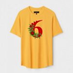 Yellow Unisex Cotton Regular Fit Printed Round Neck T-Shirt