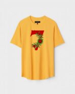Yellow Unisex Cotton Regular Fit Printed Round Neck T-Shirt
