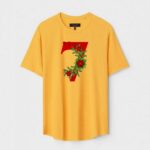 Yellow Unisex Cotton Regular Fit Printed Round Neck T-Shirt