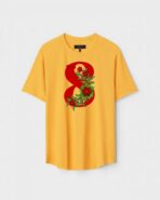 Yellow Unisex Cotton Regular Fit Printed Round Neck T-Shirt