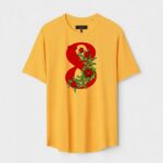 Yellow Unisex Cotton Regular Fit Printed Round Neck T-Shirt