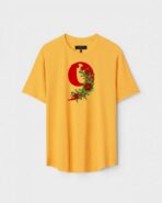 Yellow Unisex Cotton Regular Fit Printed Round Neck T-Shirt