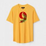 Yellow Unisex Cotton Regular Fit Printed Round Neck T-Shirt
