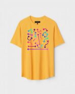 Yellow Unisex Cotton Regular Fit Printed Round Neck T-Shirt