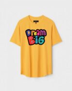 Yellow Unisex Cotton Regular Fit Printed Round Neck T-Shirt