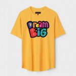 Yellow Unisex Cotton Regular Fit Printed Round Neck T-Shirt