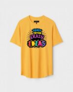 Yellow Unisex Cotton Regular Fit Printed Round Neck T-Shirt