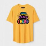Yellow Unisex Cotton Regular Fit Printed Round Neck T-Shirt