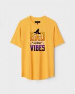 Yellow Unisex Cotton Regular Fit Printed Round Neck T-Shirt