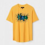 Yellow Unisex Cotton Regular Fit Printed Round Neck T-Shirt