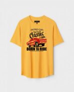 Yellow Unisex Cotton Regular Fit Printed Round Neck T-Shirt