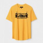 Yellow Unisex Cotton Regular Fit Printed Round Neck T-Shirt
