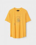 Yellow Unisex Cotton Regular Fit Printed Round Neck T-Shirt