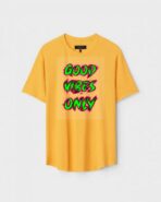Yellow Unisex Cotton Regular Fit Printed Round Neck T-Shirt