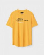 Yellow Unisex Polyster Regular Fit Printed Round Neck T-Shirt