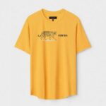 Yellow Unisex Polyster Regular Fit Printed Round Neck T-Shirt