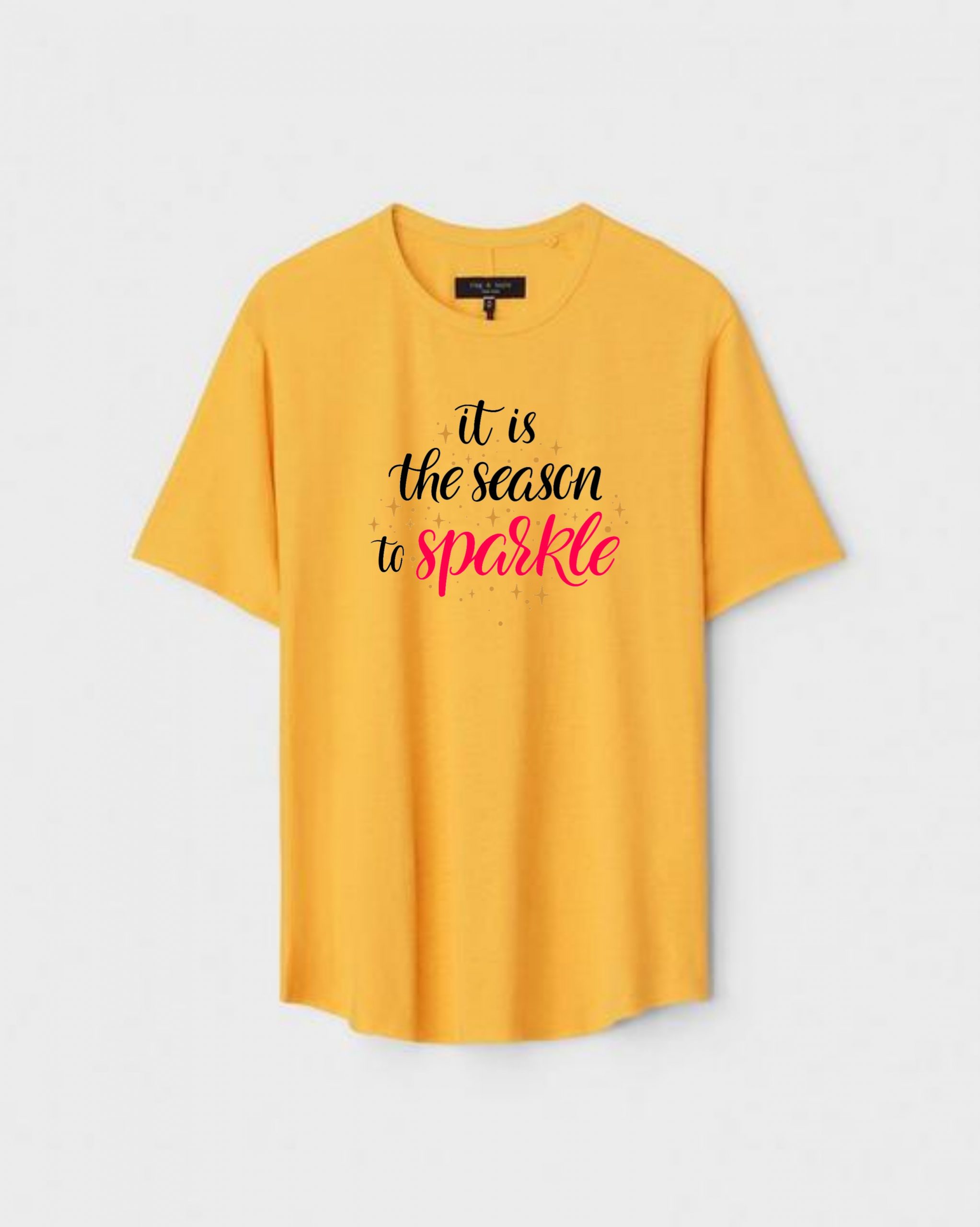 YLW-CTN-Q-006-scaled-1.jpg Yellow Unisex Polyster Regular Fit Printed Round Neck T-Shirt - Image 1