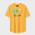 Yellow Unisex Polyster Regular Fit Printed Round Neck T-Shirt
