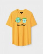 Yellow Unisex Polyster Regular Fit Printed Round Neck T-Shirt