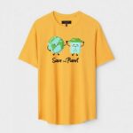 Yellow Unisex Polyster Regular Fit Printed Round Neck T-Shirt