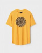 Yellow Unisex Polyster Regular Fit Printed Round Neck T-Shirt