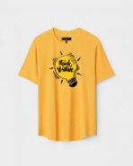 Yellow Unisex Cotton Regular Fit Printed Round Neck T-Shirt