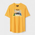 Yellow Unisex Polyster Regular Fit Printed Round Neck T-Shirt