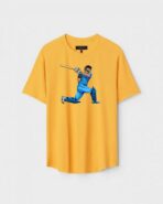 Yellow Unisex Cotton Regular Fit Printed Round Neck T-Shirt