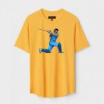 Yellow Unisex Polyster Regular Fit Printed Round Neck T-Shirt