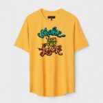 Yellow Unisex Cotton Regular Fit Printed Round Neck T-Shirt