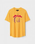Yellow Unisex Polyster Regular Fit Printed Round Neck T-Shirt