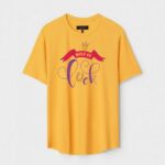 Yellow Unisex Cotton Regular Fit Printed Round Neck T-Shirt
